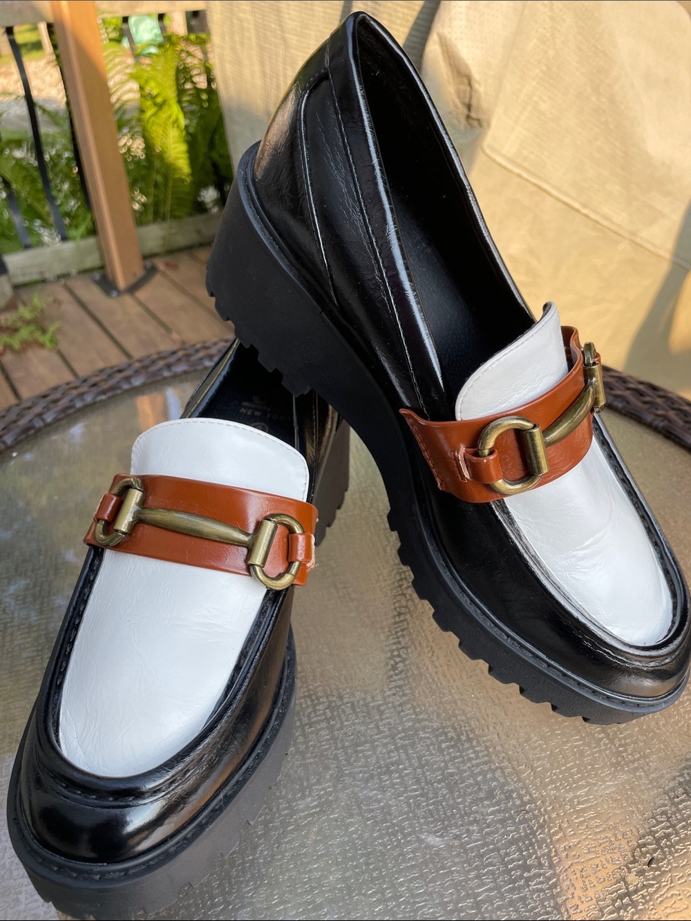 SM New York Alix Wedge Chunky Slip-On Loafers 9 Med NWOT